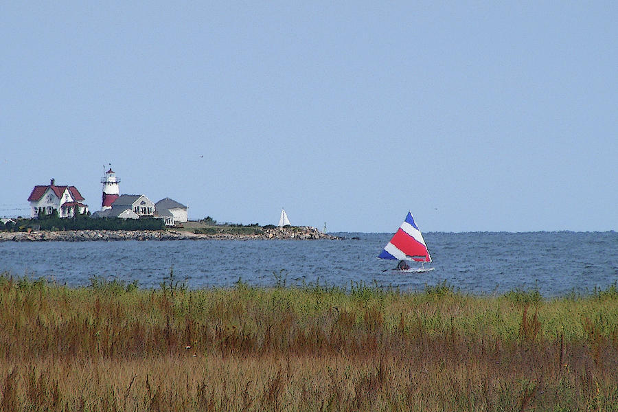 Sailing at Stratford Lighthouse Photograph by Margie Avellino