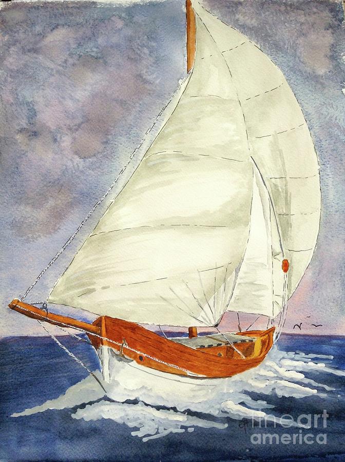 Sailing away Painting by Eva Ason