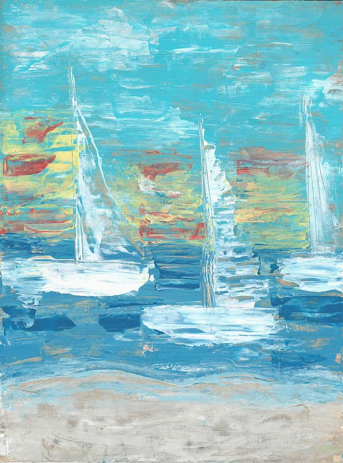 Sailing away  Painting by Monica Martin