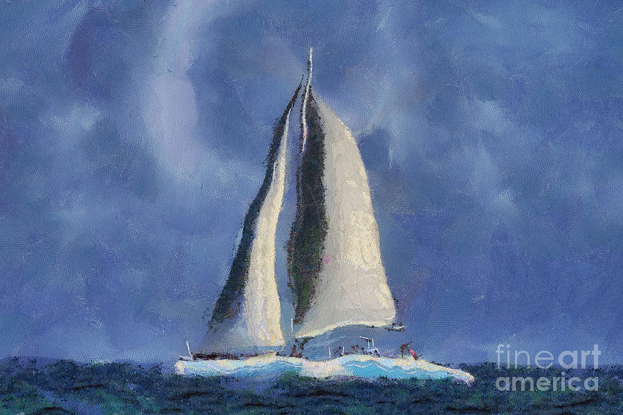 Sail Digital Art - Sailing Away by Teresa Zieba