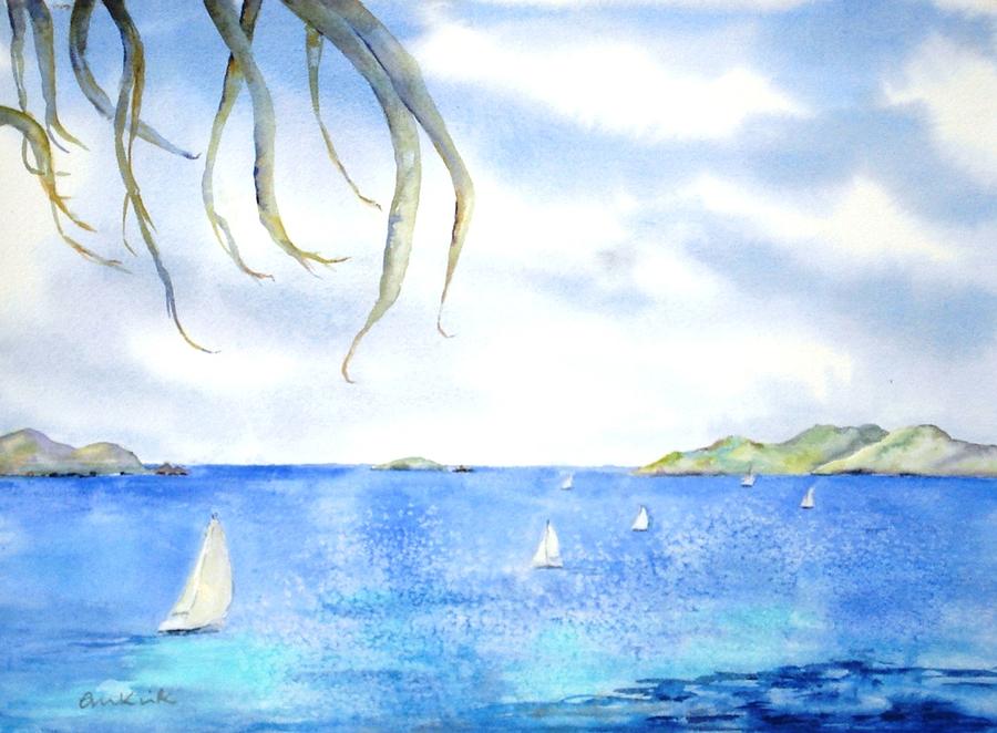 Sailing Between the Islandsd Painting by Diane Kirk