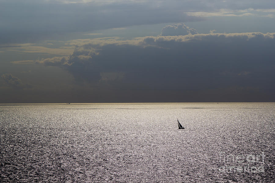 Sailing Boat At Sunset Photograph by Falk Herrmann