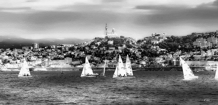 Sailing Boat  Black-and-White Photograph by Jean Francois Gil