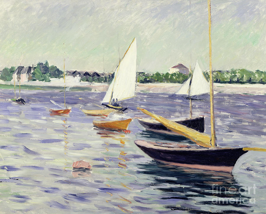 Boat Painting - Sailing Boats at Argenteuil by Gustave Caillebotte by Gustave Caillebotte