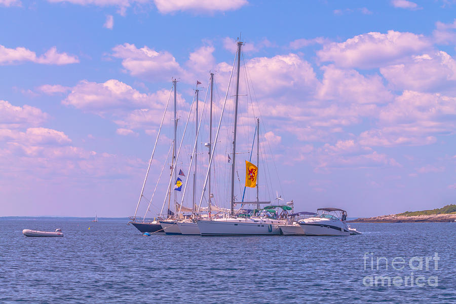 Sailing boats at Isles of Shoals Photograph by Claudia M Photography