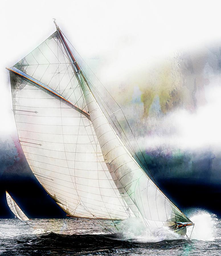Sailing boats at sea,Texture my...  Photograph by Jean Francois Gil