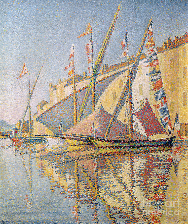 Sailing Boats in St Tropez Harbour, 1893  Painting by Paul Signac