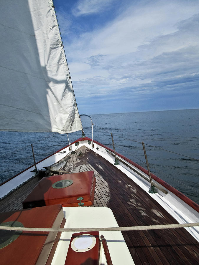Sailing Bow View Photograph by Tony Grider