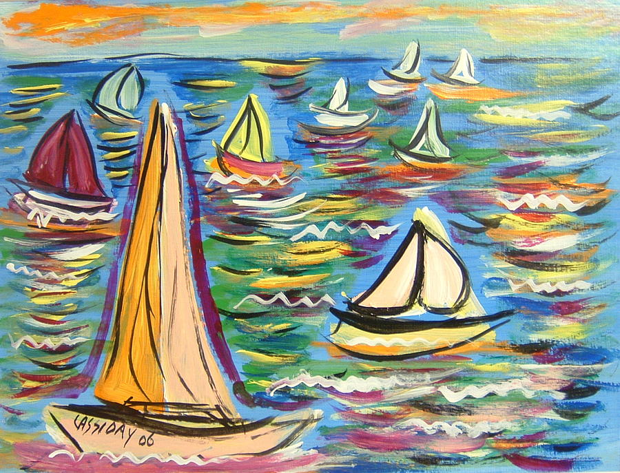 Sailing Painting by Bud Cassiday