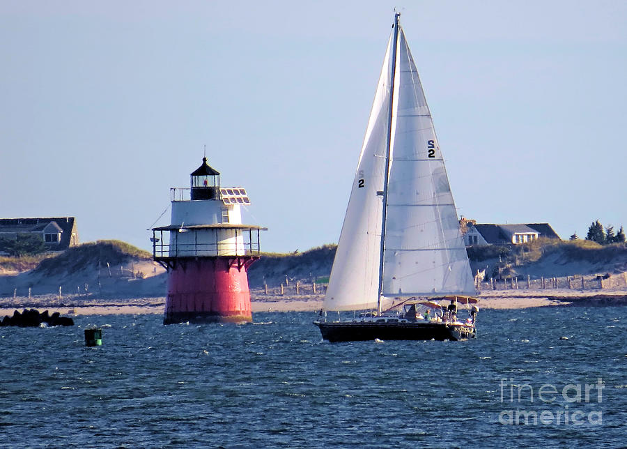 Sailing by Bug Light Photograph by Janice Drew