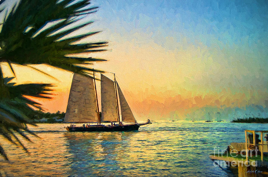 Sailing by Dock Digital Art by Linda Olsen