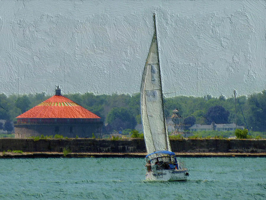 Sailing By Digital Art by Leslie Montgomery