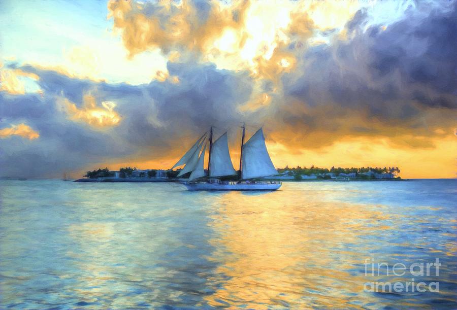 Sailing By Sunset Key Photograph by Mel Steinhauer