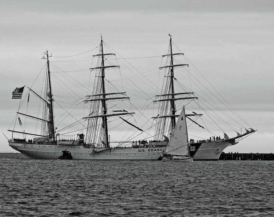 Sailing Bye BW Photograph by Charles HALL