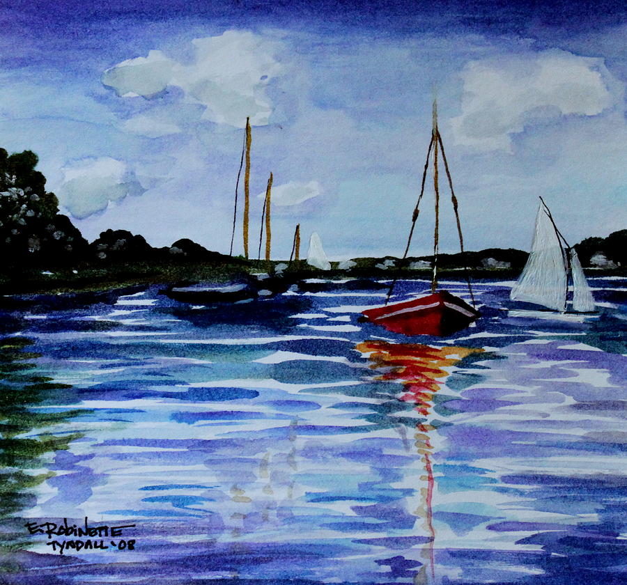 Sailing Day Painting by Elizabeth Robinette Tyndall