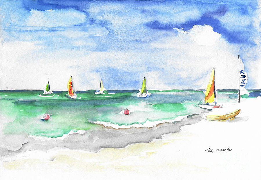 Sailboats Painting by Mafalda Cento