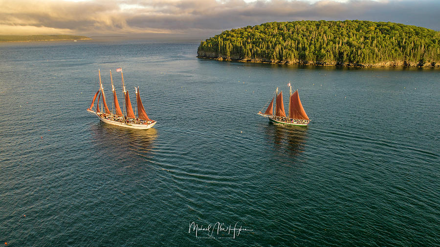 Sailing Frenchman Bay Photograph by Veterans Aerial Media LLC