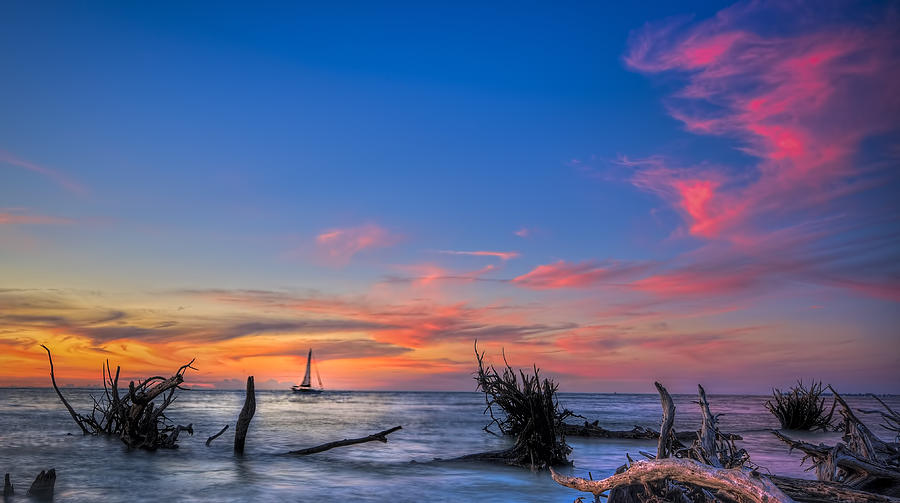 Sunset Photograph - Sailing Hazard by Marvin Spates