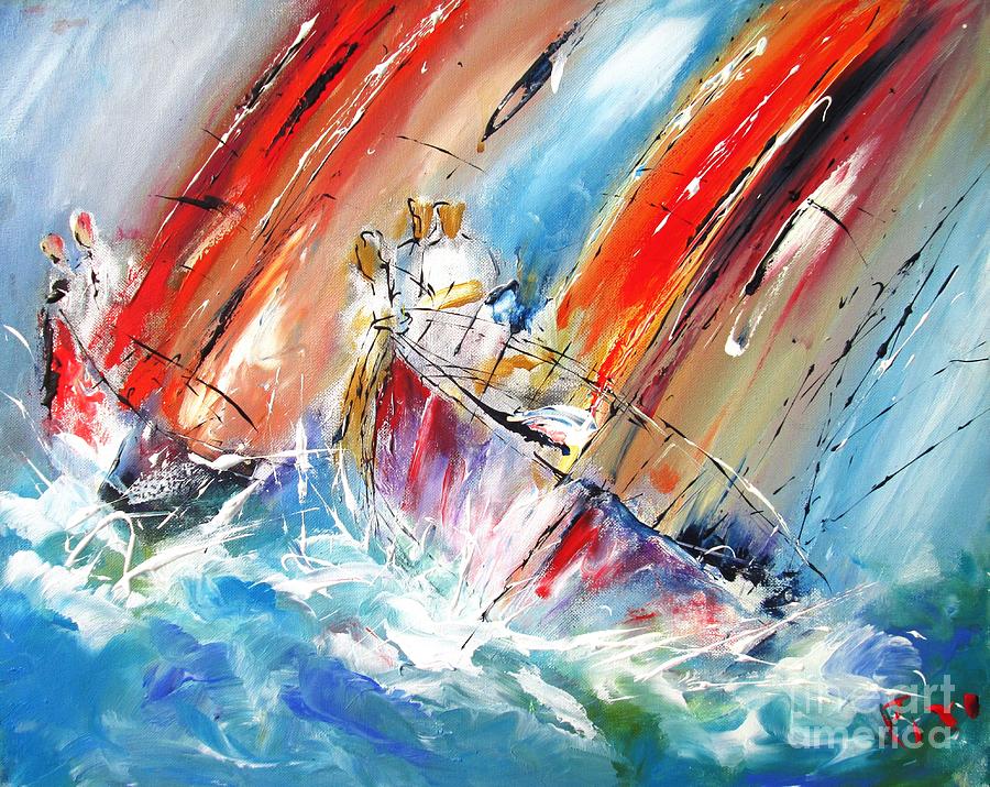 Sailing home  paintings Painting by Mary Cahalan Lee - aka PIXI
