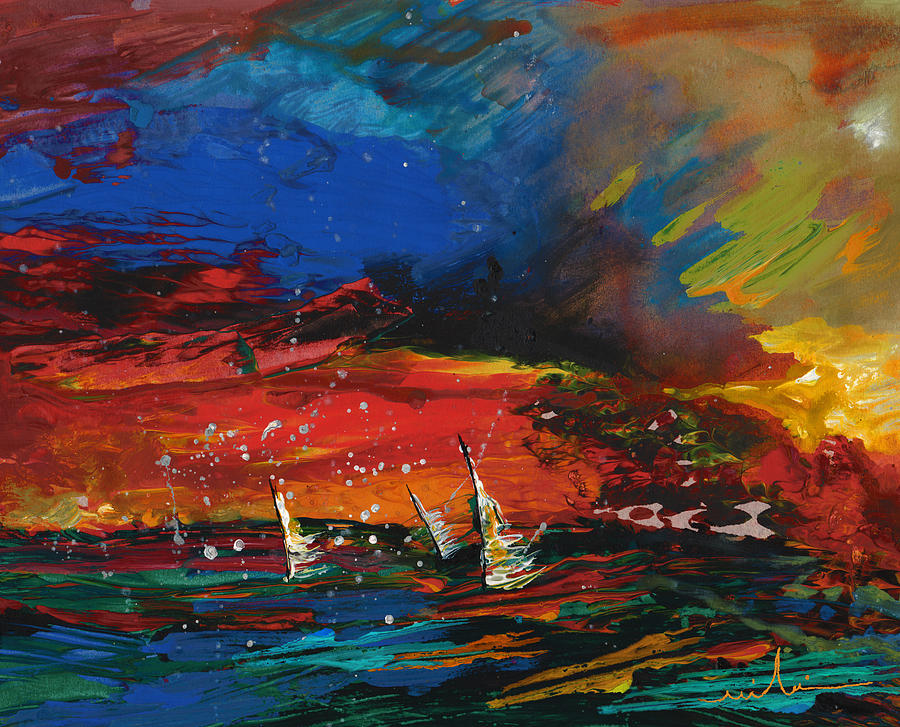 Sailing Impression 03 Painting by Miki De Goodaboom Sailing Impression 03 Painting by Miki De Goodaboom
