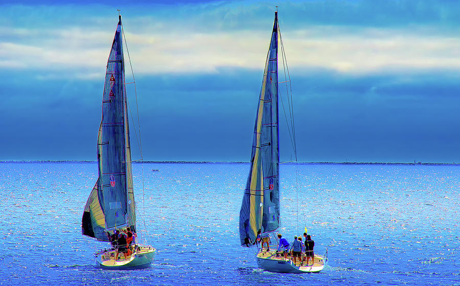 Sailing in the Blue Photograph by Joseph Hollingsworth