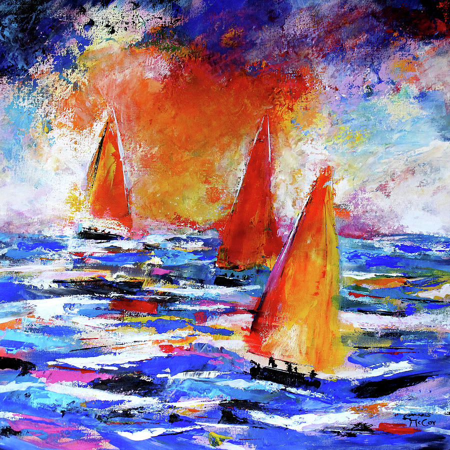 Sailing in the Sunset Painting by K McCoy