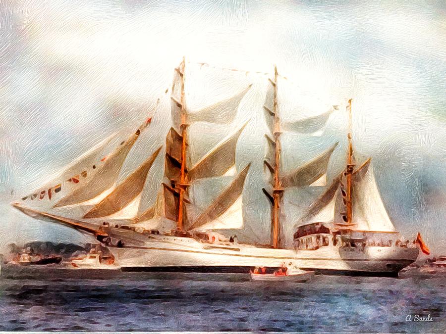 Sailing into Boston Harbor Digital Art by Anne Sands