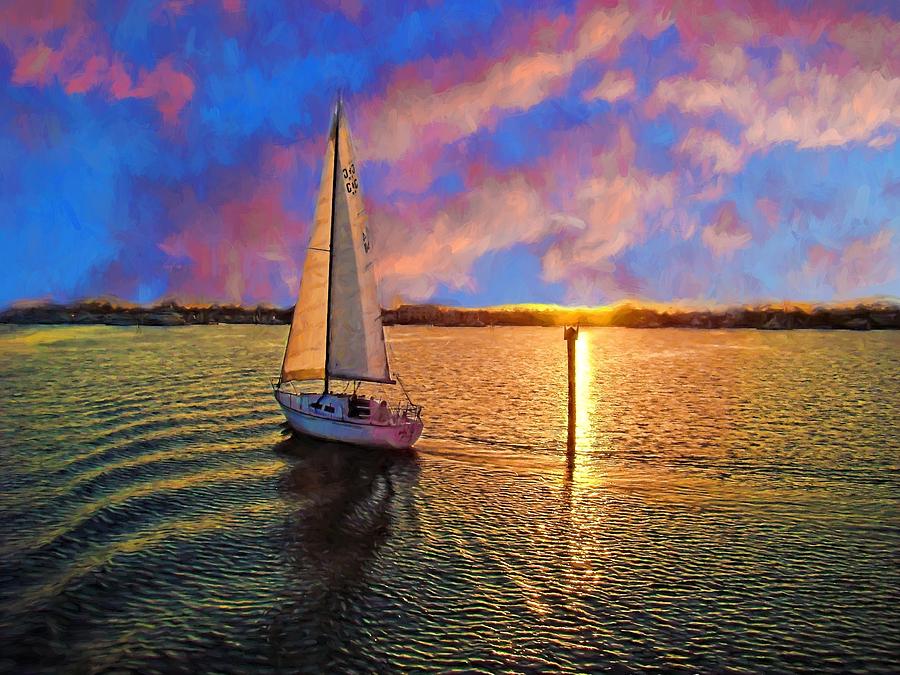 Sailing Into The Sunset Photograph by Alice Gipson
