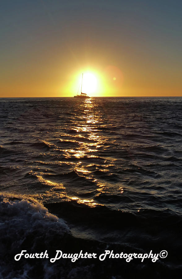 Sailing into the sunset Photograph by Diane Shirley