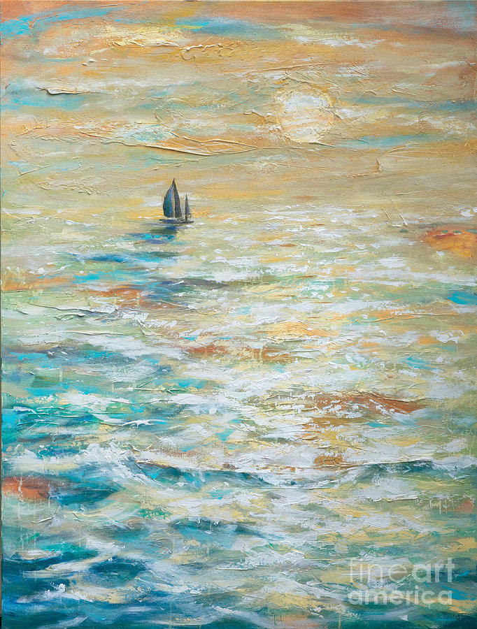 Sailing Into the Sunset Painting by Linda Olsen