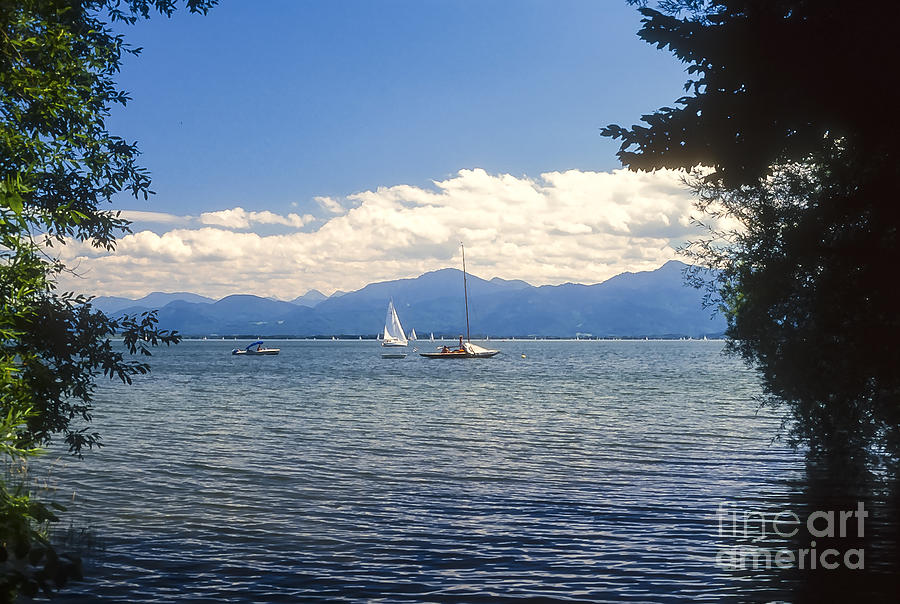 Sailing on Chiemsee Photograph by Bob Phillips
