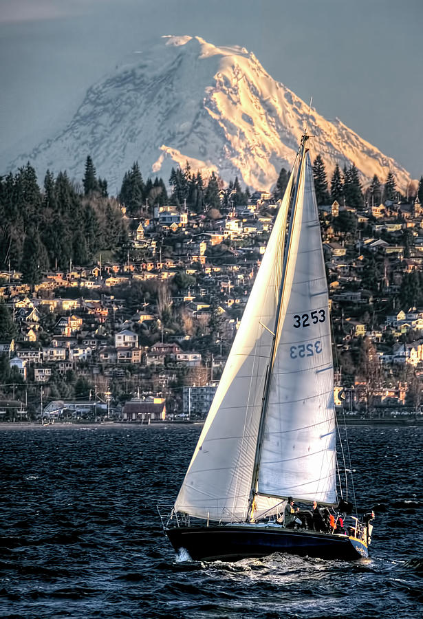 Sailing On Elliot Bay, Seattle, WA Photograph by Greg Sigrist