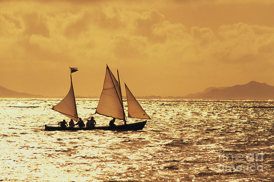 Sailing On Golden Water Photograph by Dana Edmunds - Printscapes