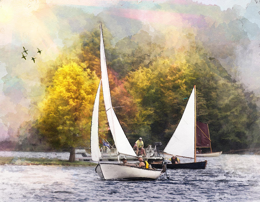 Sailing on Summersville Lake Photograph by Mary Almond
