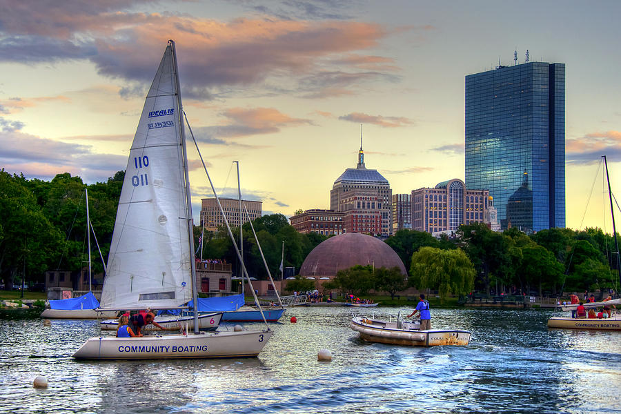 Sailing on the Charles River - Boston Photograph by Joann Vitali