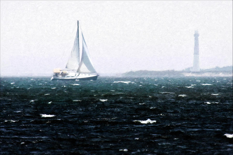 Sailing past Barnegat Photograph by Alan Hausenflock