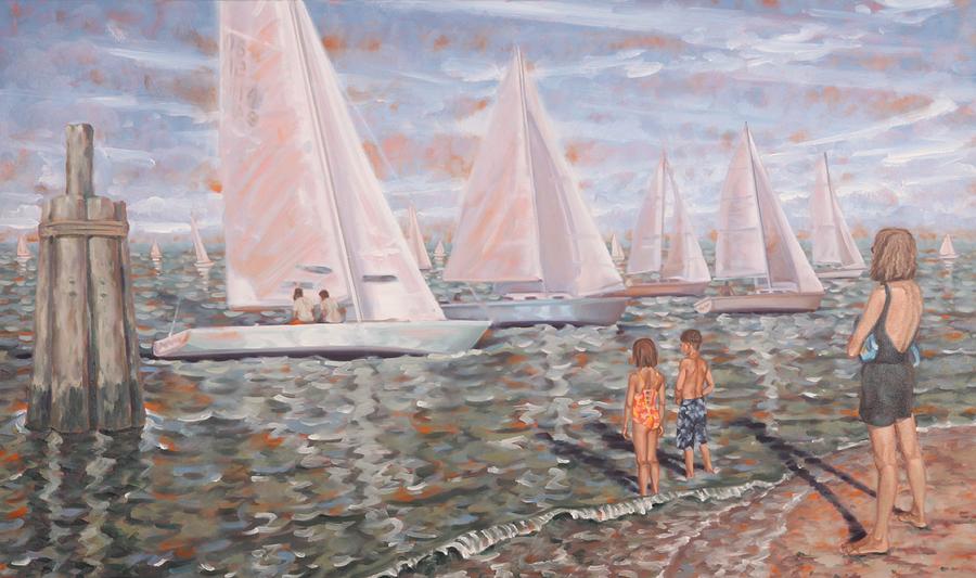 Sailing Race Painting by Gary M Long