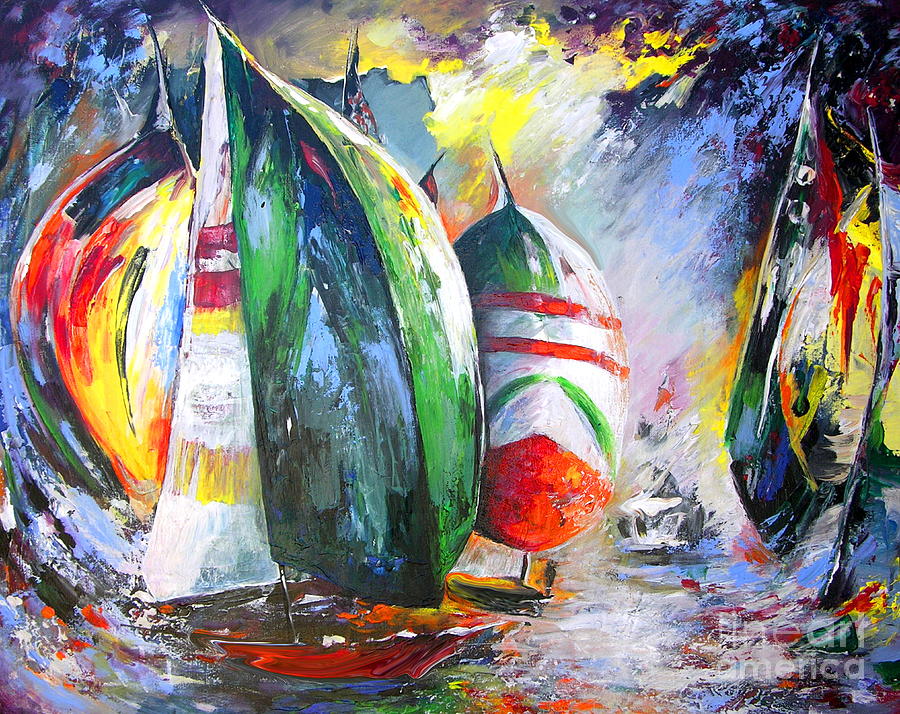 Sailing Regatta Painting by Miki De Goodaboom