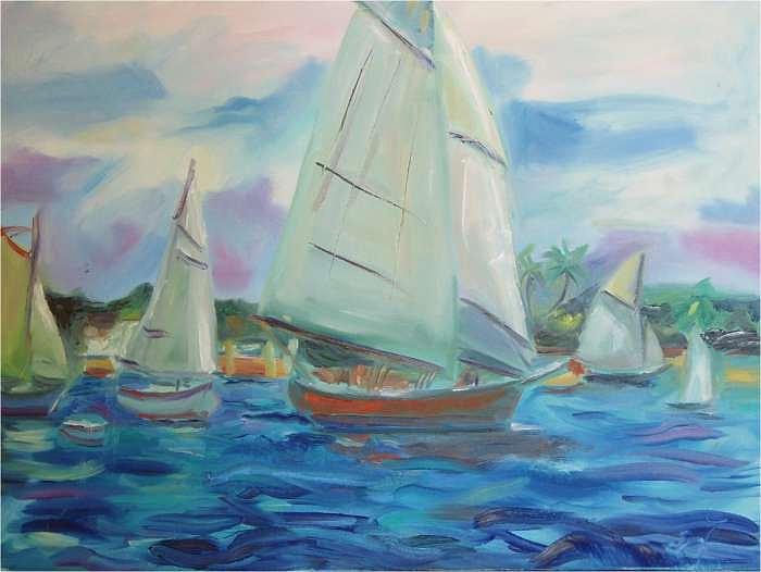 Sailing Painting by Roseanne Williams Sailing Painting by Roseanne Williams