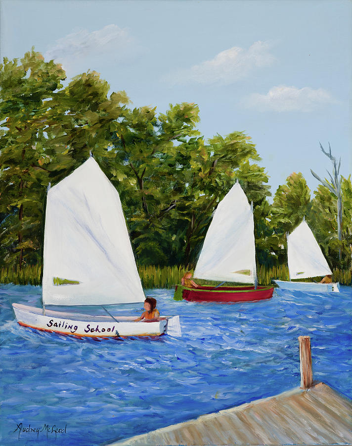 Sailing School Painting by Audrey McLeod
