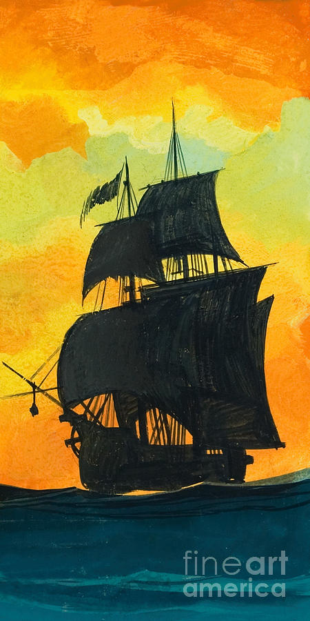 Boat Painting - Sailing Ship by Ron Embleton