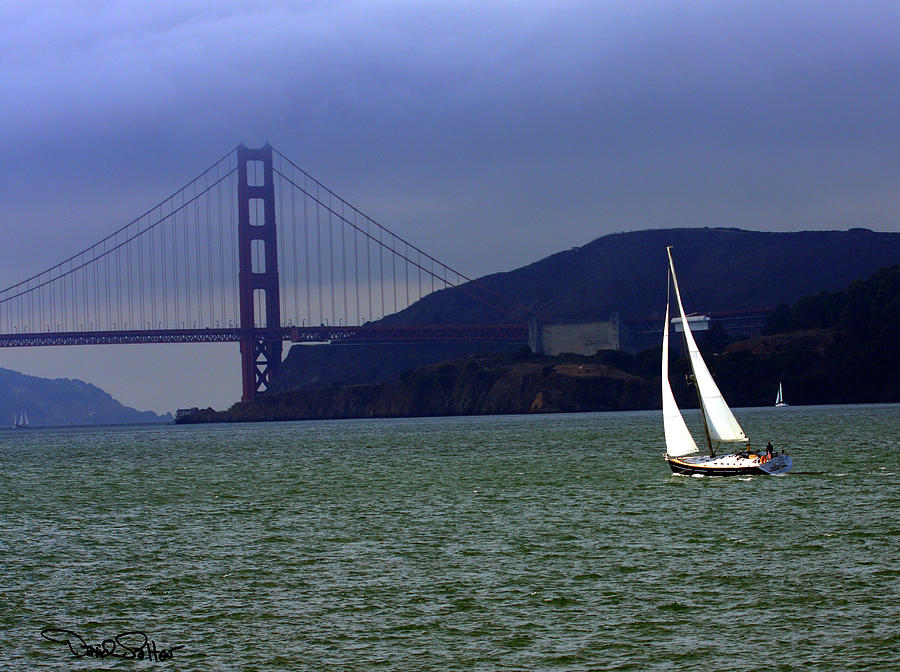 Golden Gate Bridge Photograph - Sailing the Bay by David Salter