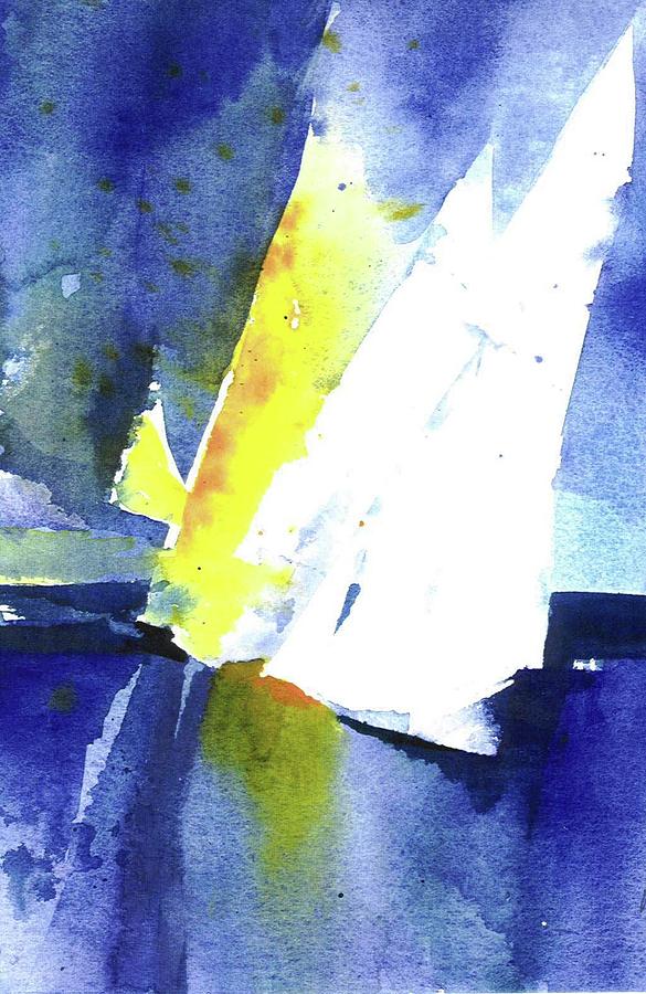 Sailboat Painting - Sailing the Bay by Mary Blumberg Sailboat Painting - Sailing the Bay by Mary Blumberg