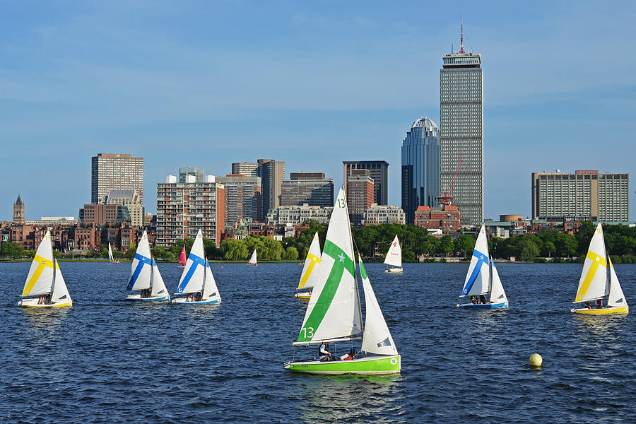 Sailing the Charles River Boston MA Skyline Photograph by Toby McGuire