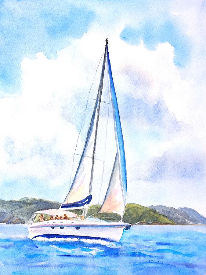 Sailing the Islands 2 Painting by Carlin Blahnik CarlinArtWatercolor