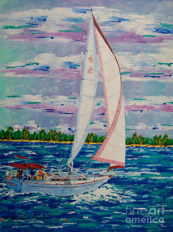 Sailing The Misty Painting by Art Mantia