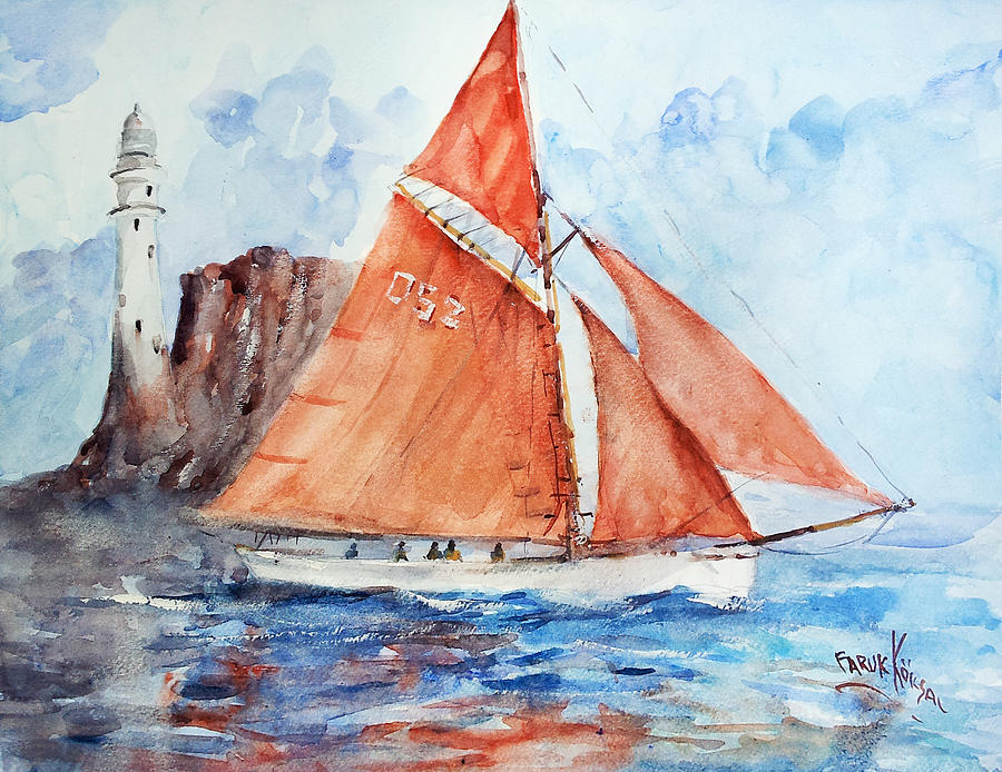 Sailing The Open Sea... Painting by Faruk Koksal