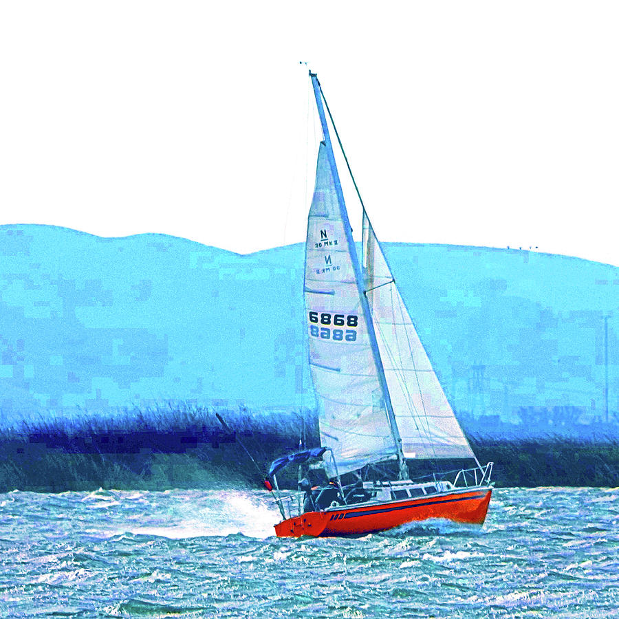 Sailing the San Joaquin Digital Art by Joseph Coulombe