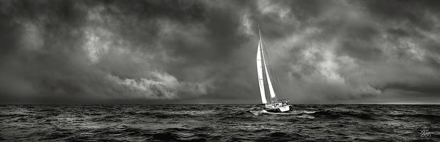 Sailing The Wine Dark Sea in Black and White Photograph by Endre Balogh