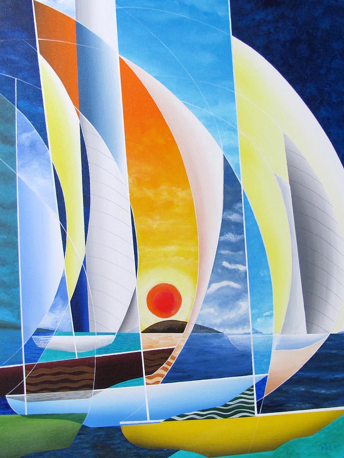 Sailing till Sunset Painting by Douglas Pike